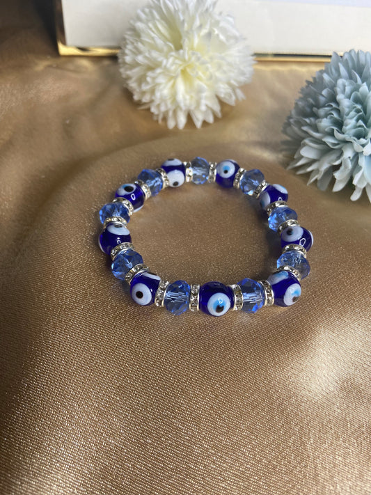 Glass Beaded Evil Eye Bracelet