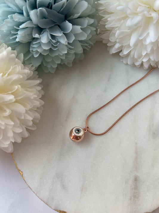 Rose Gold Evil Eye Necklace