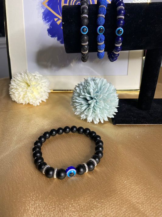 Mens Evil Eye Beaded Bracelet